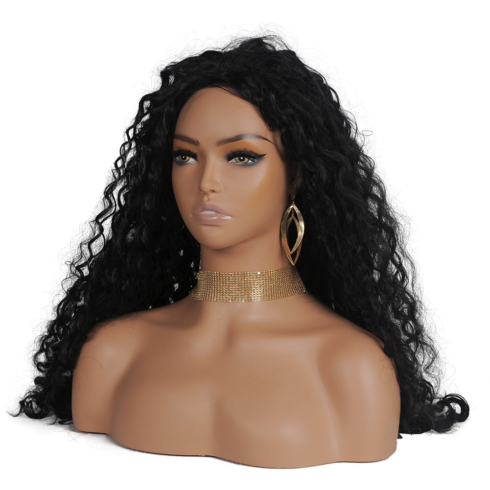 Half-Length Wig, Double-Shoulder Jewelry, Clothing Mannequin Display Head