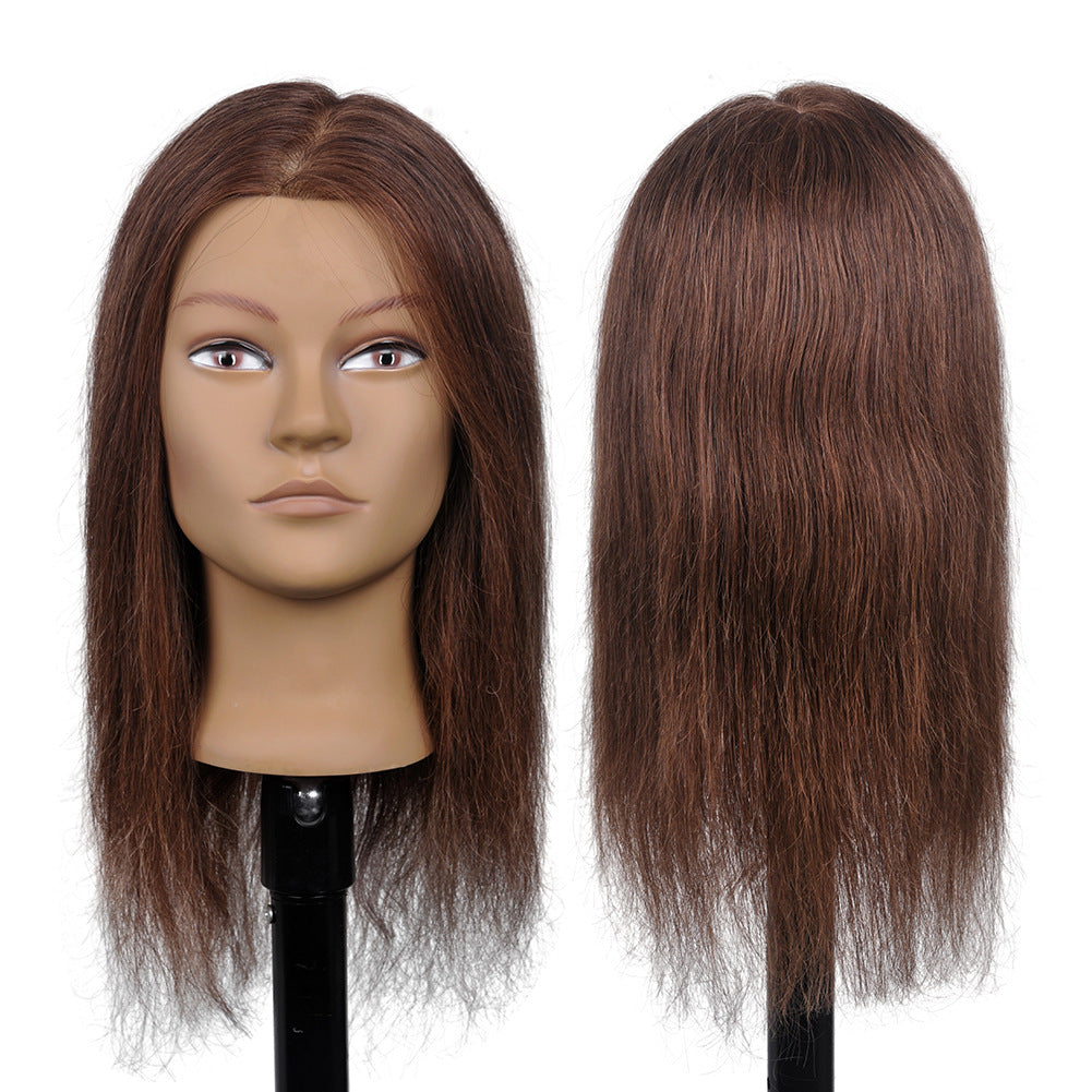 Real Hair Styling Training Doll Fake Head Wig Washing, Cutting, Blowing