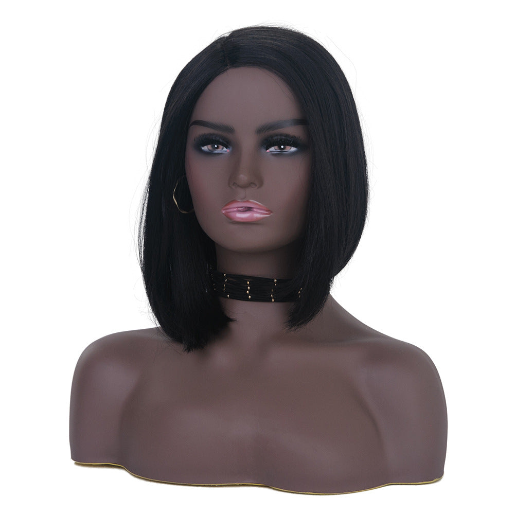 Black Skin Dummy Head Bust Jewelry Photo Prop for Women