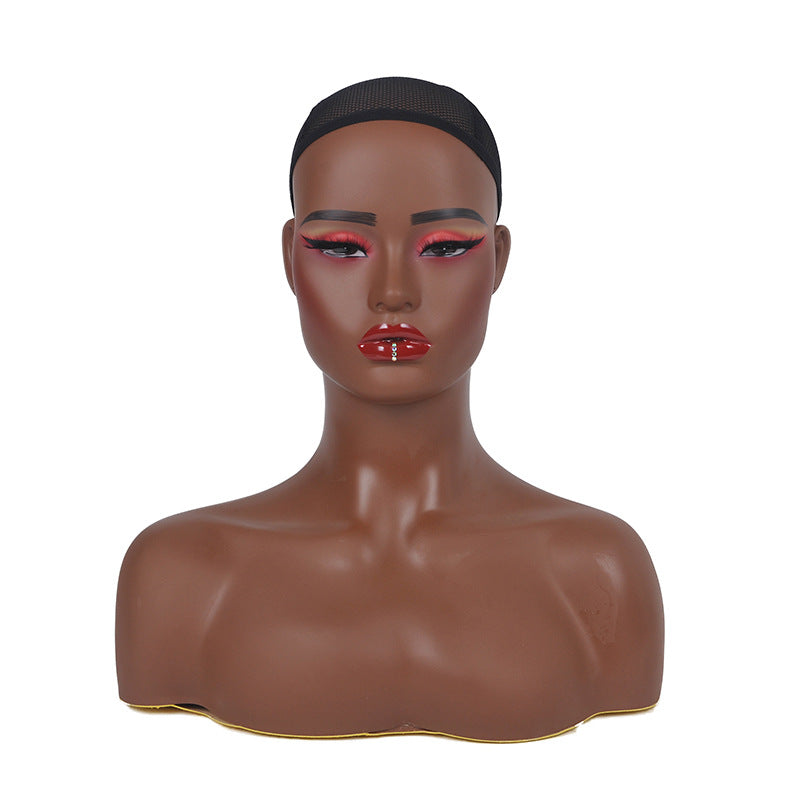 Mannequin Dark Skin Head Jewelry Display Bust