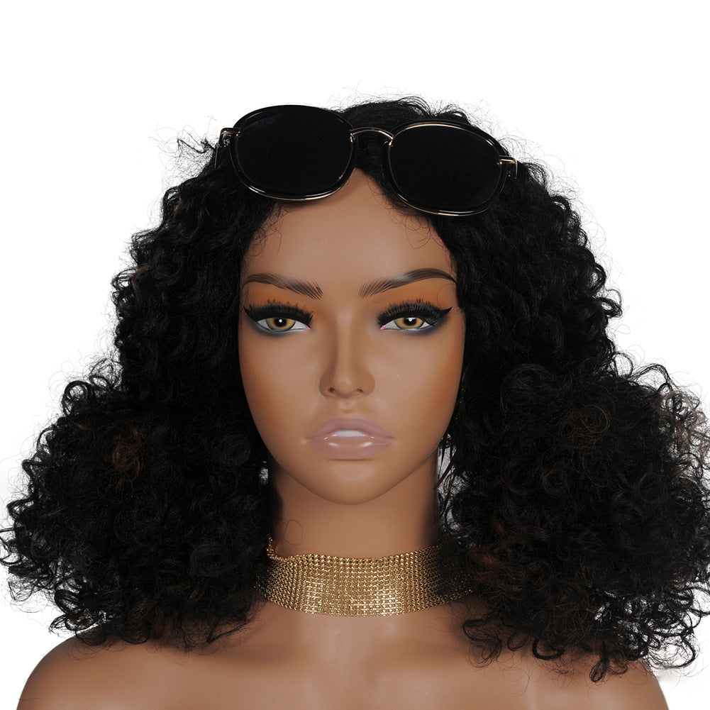 Half-Length Wig, Double-Shoulder Jewelry, Clothing Mannequin Display Head