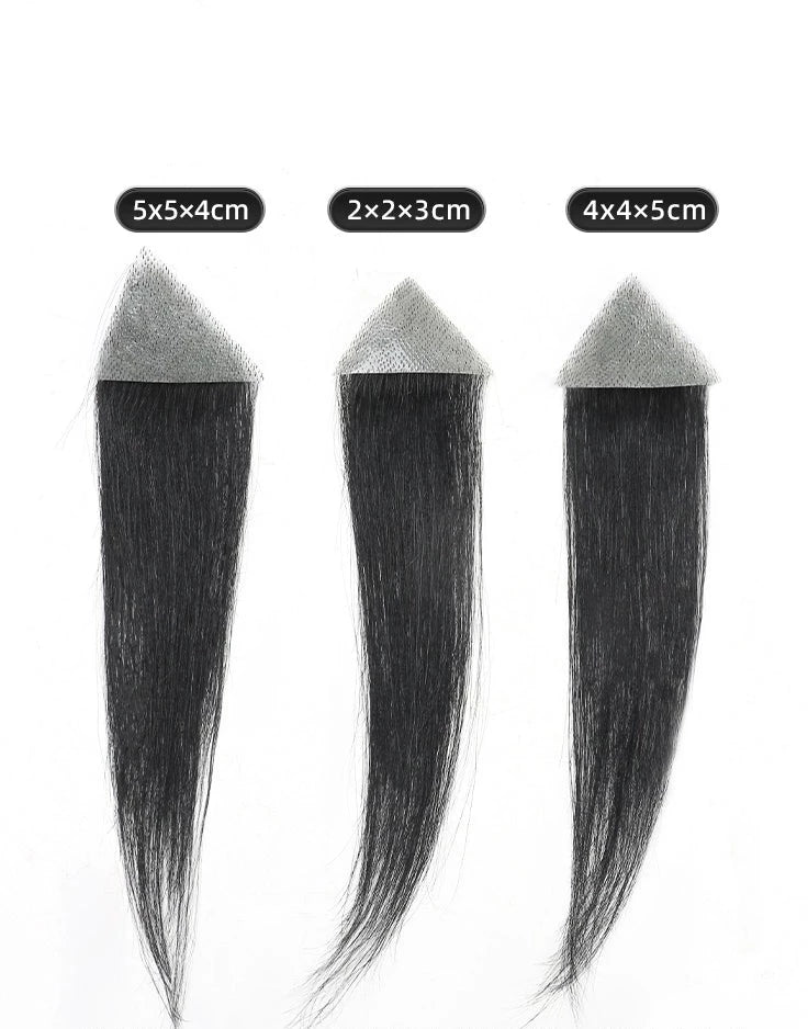 Természetes fekete, kis méretű halántéki hajfoltok férfiaknak és nőknek, 2 db