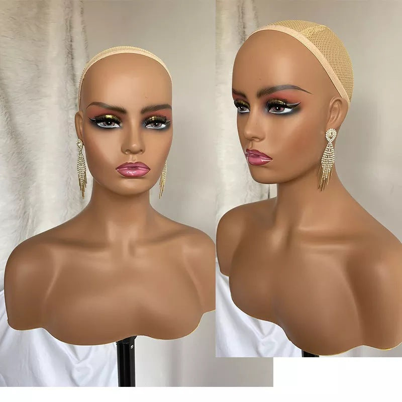 Mannequin Head with Wig, Half Body, Shoulder Mold, Jewelry for Photography