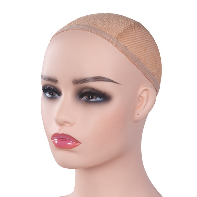 Mannequin Wig Head Female Double Shoulder White Complexion hat Glasses Show