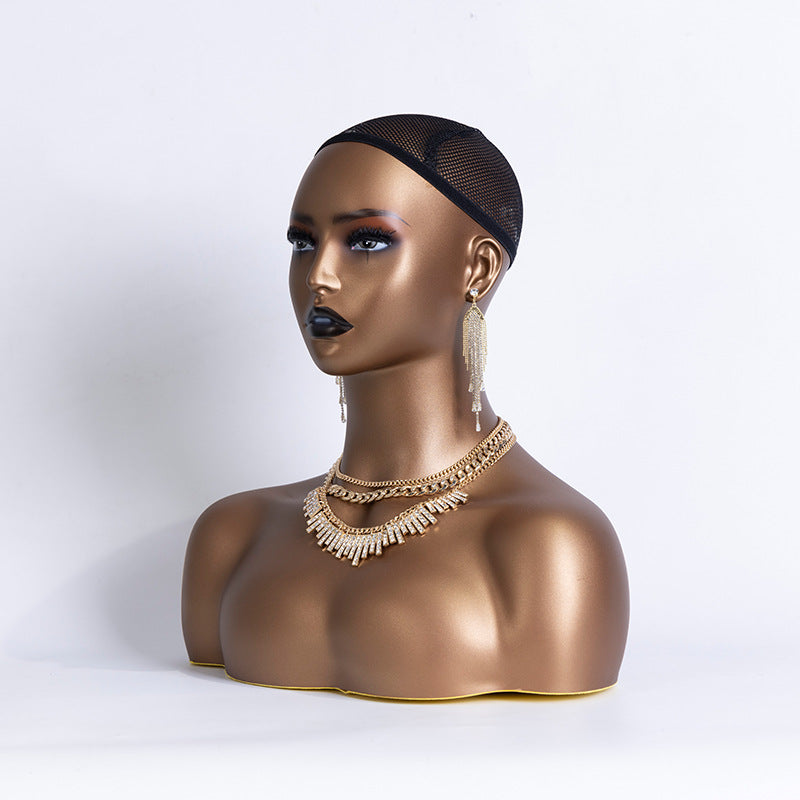 Half-Length Mannequin Head Shoulder Wig Jewelry Bracket