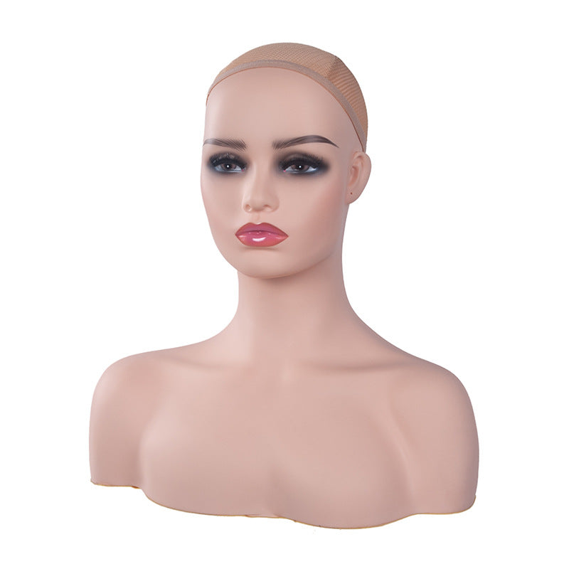 Yellow White Skin Mold Hat Stand Mannequin Head