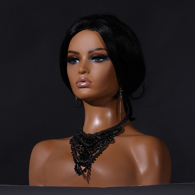 Black Mannequin Head and Shoulders Modeling Show