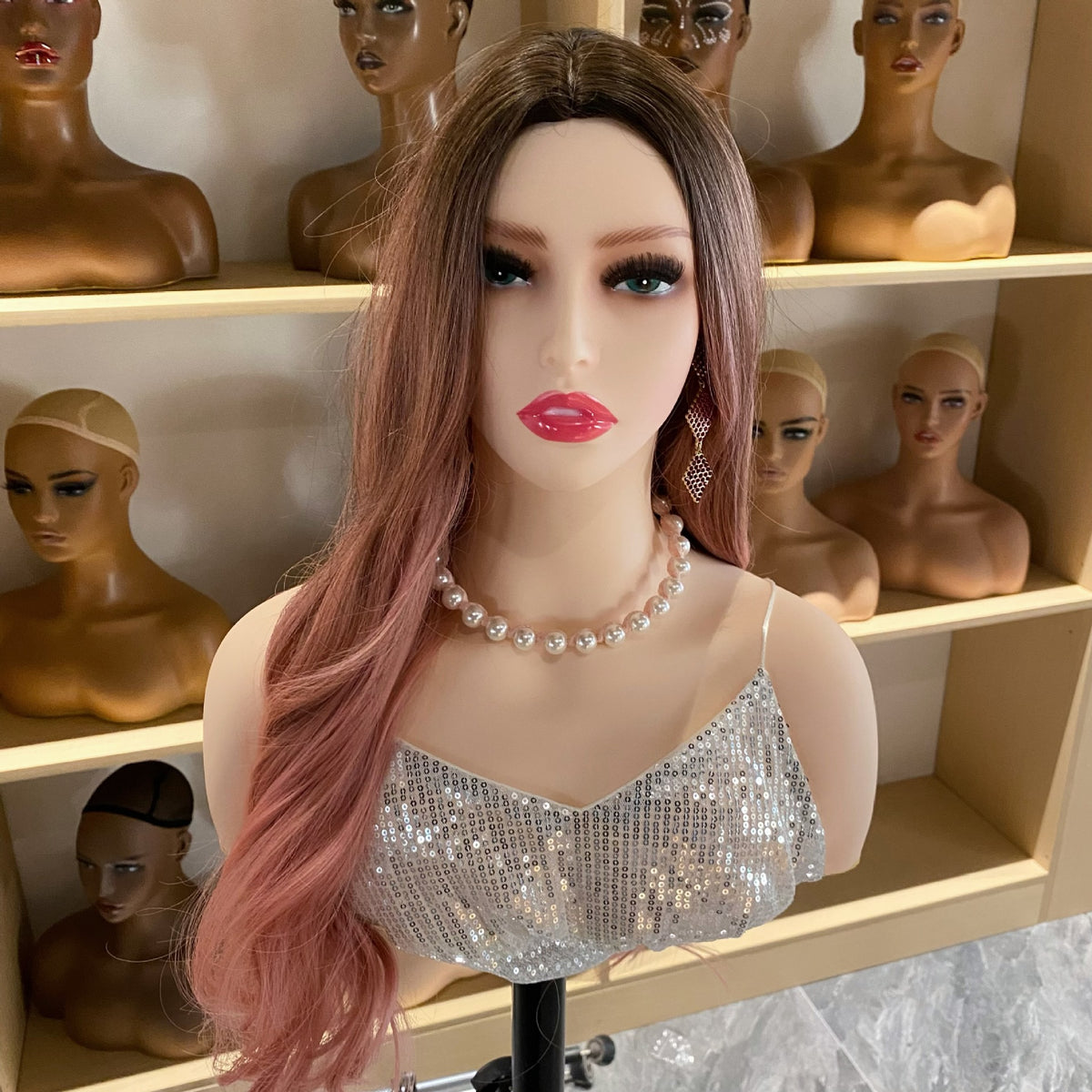 Women&#39;s Jewelry Display White Skin Simulation Dummy Head Model