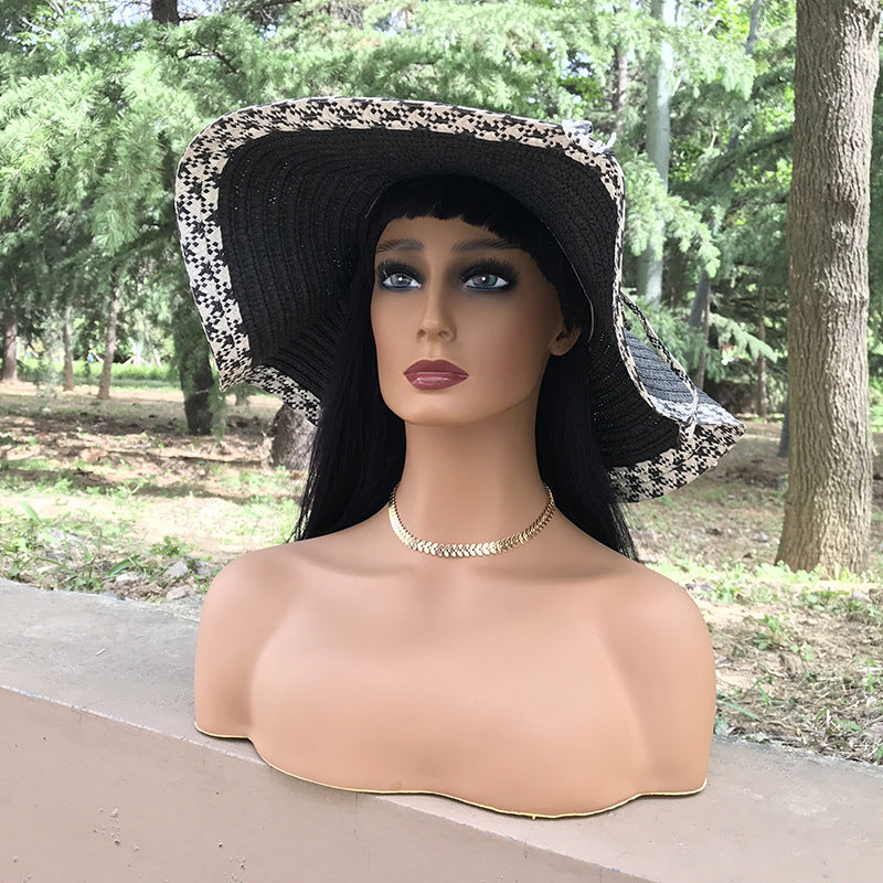 Female Half-Length Mannequin Wig Hat Necklace