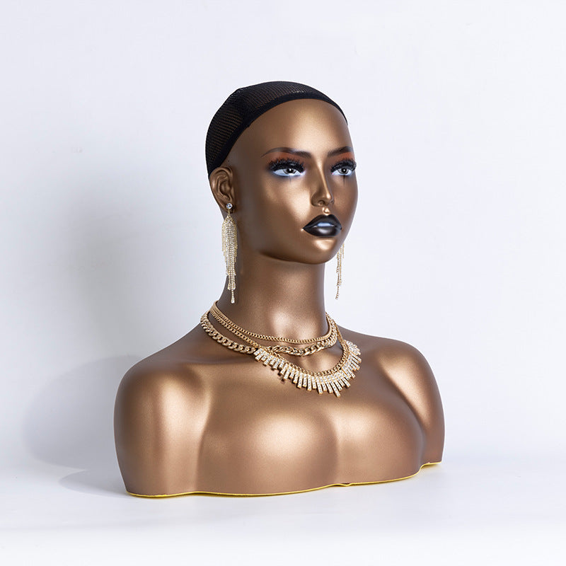 Half-Length Mannequin Head Shoulder Wig Jewelry Bracket