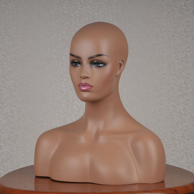 Fiberglass Mannequin Head, Shoulder Model, Fake Half-Body, Wig Display Prop