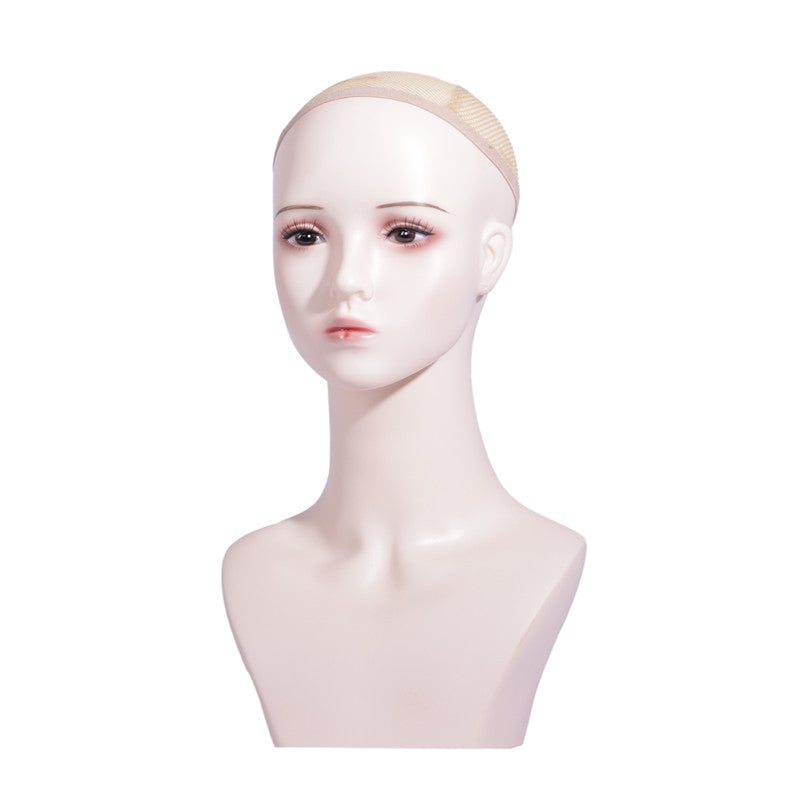 نموذج عرض شعر مستعار عتيق محاكاة رأس دمية مع أقراط ودبوس شعر
