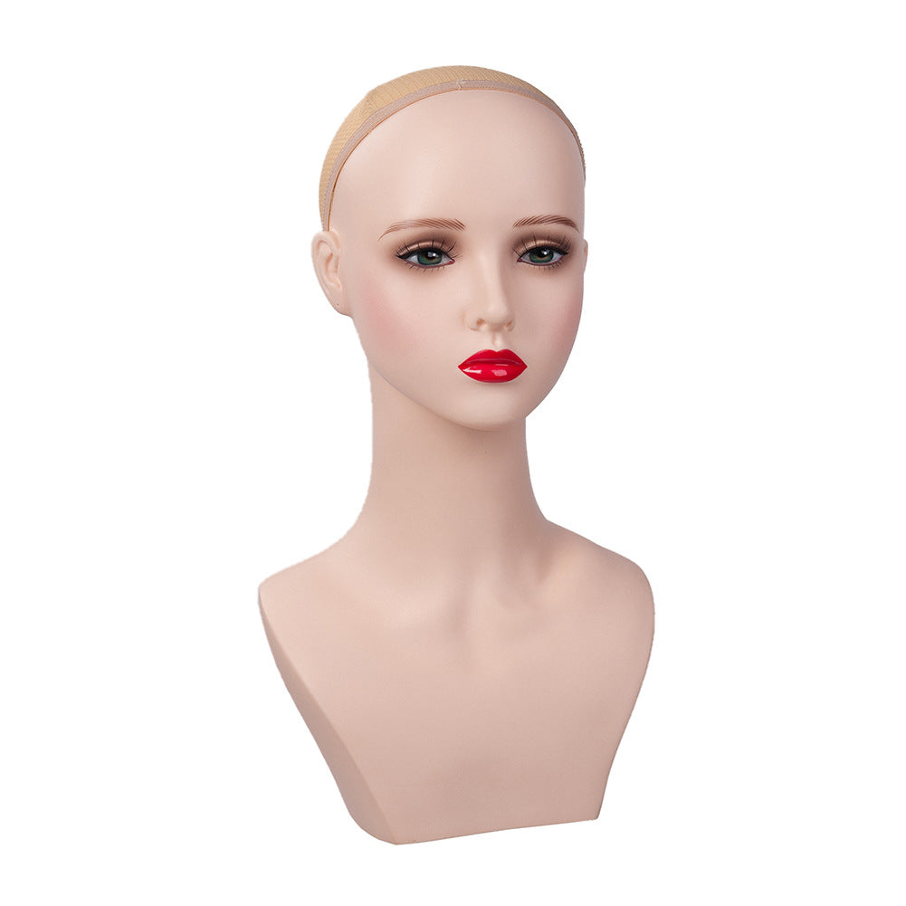White Skin Color Jewelry Photography Props Model Head Wig