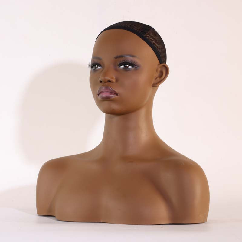 African Black Wig Display Mannequin Head