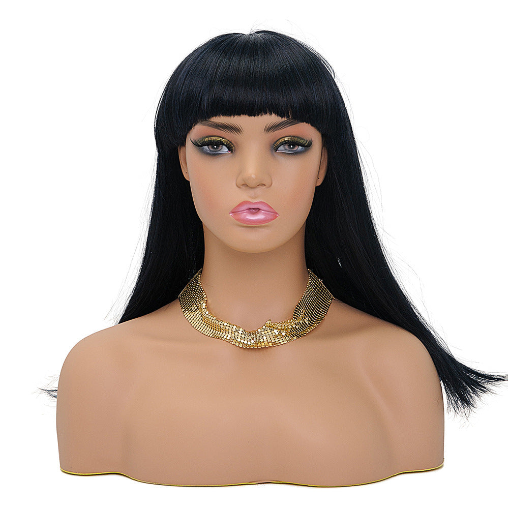 Shoulder Headform Wig, Earrings, Earphones Display, Half Body Model, Mannequin