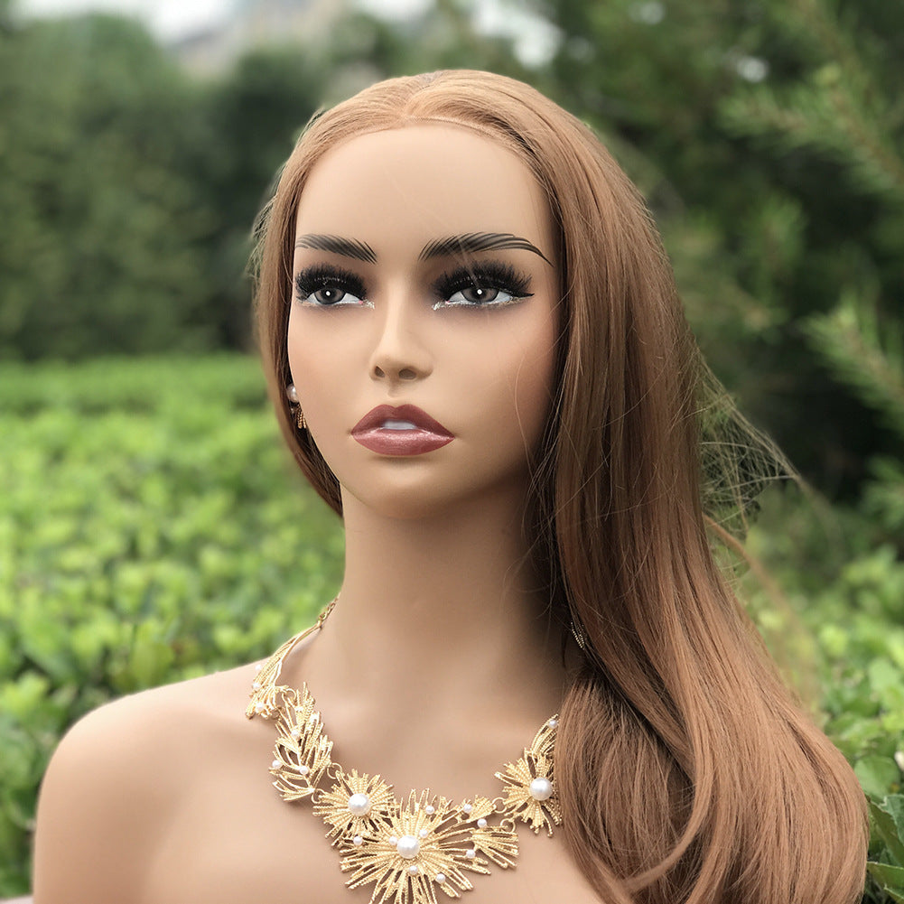 Double Shoulder Jewelry Display Female Yellow Skin Model Head