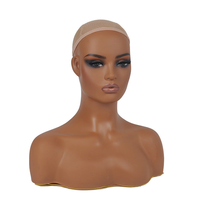 Mannequin Head with Black/Yellow Skin Tone Wig