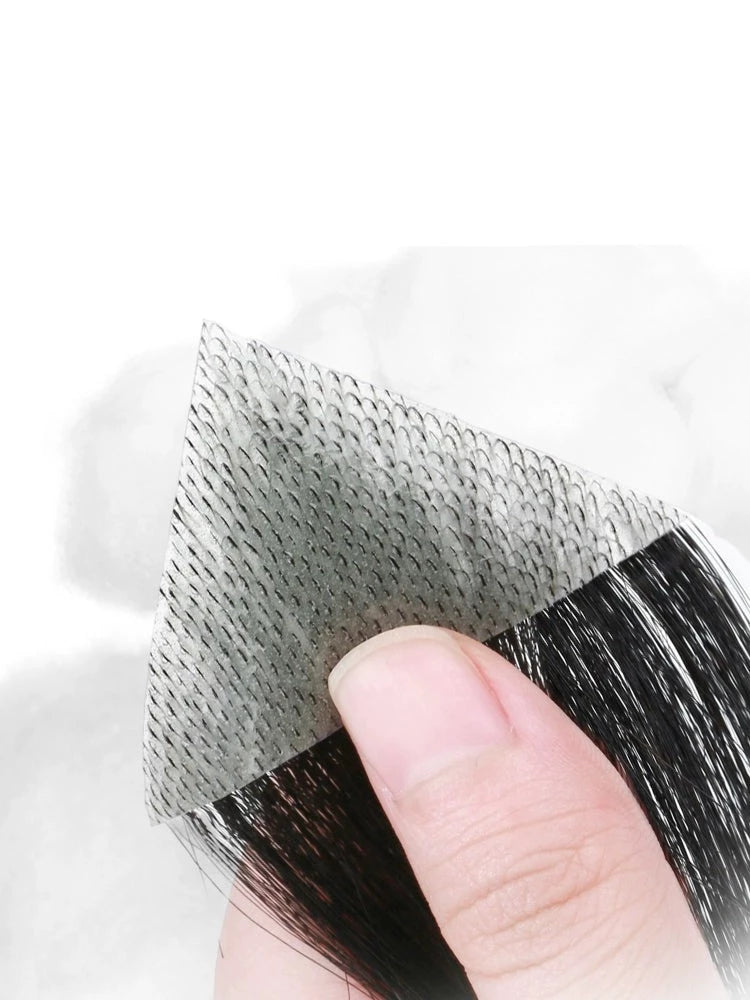 Natural Black Small Size Temple Hair Patches for Men Women 2 pieces - product view