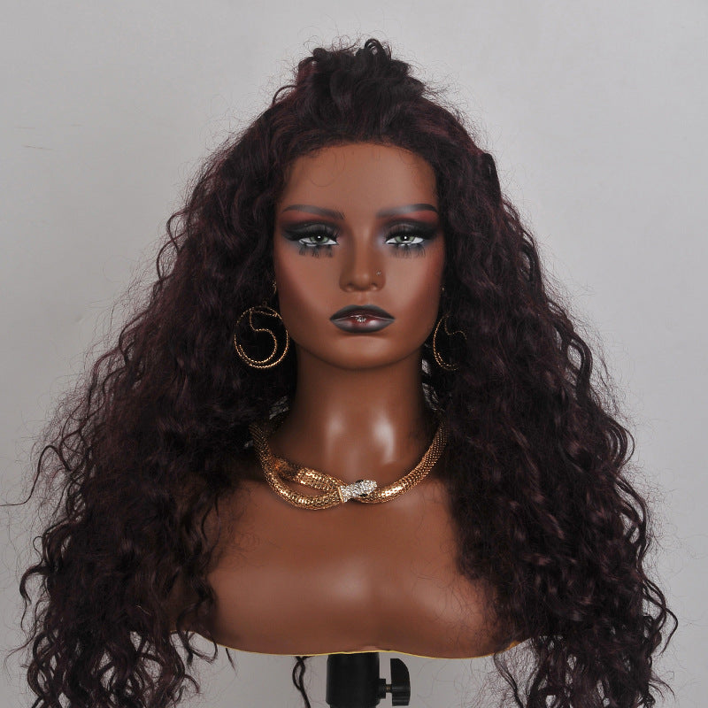 Dark Skin Wig Model Head with Earrings &amp; Sunglasses Display Bust