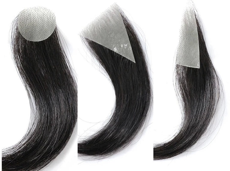 Természetes fekete, kis méretű halántéki hajfoltok férfiaknak és nőknek, 2 db