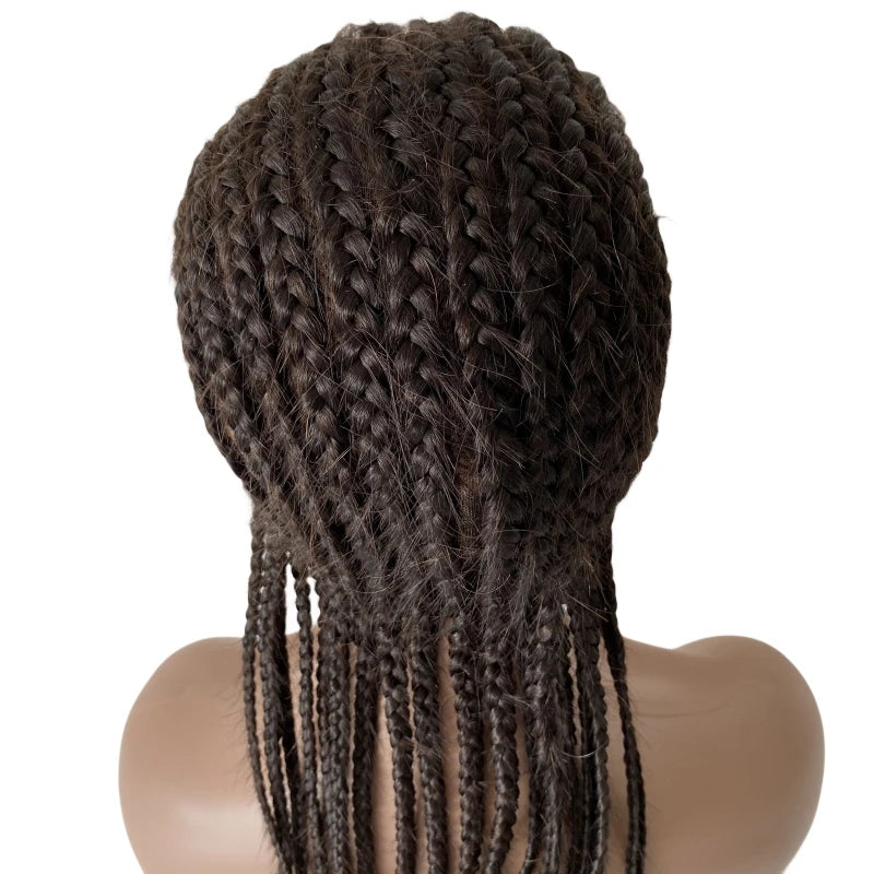 Corn Braids Full Lace Wig 32Inch Human Hair Mix Synthetic Hair