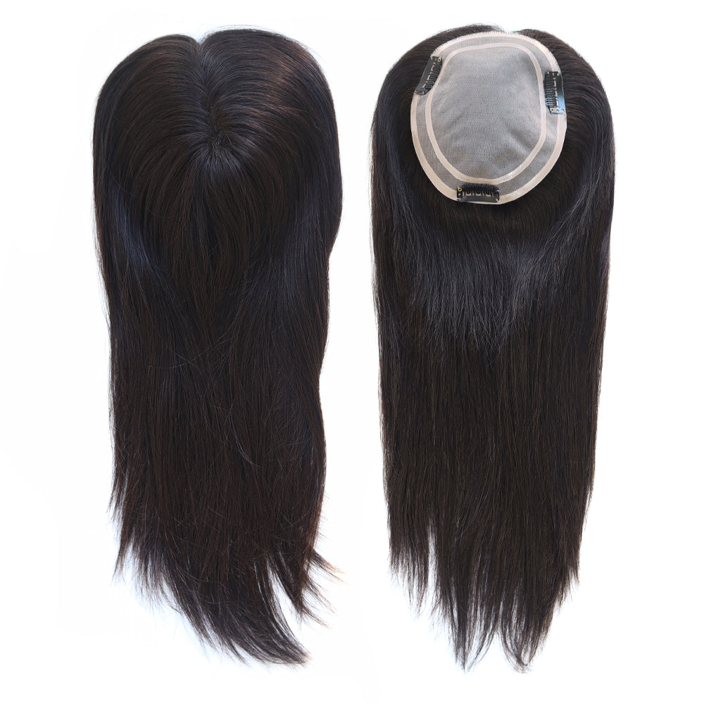 Clip-on Mono Hair Topper for Women 16" 20"