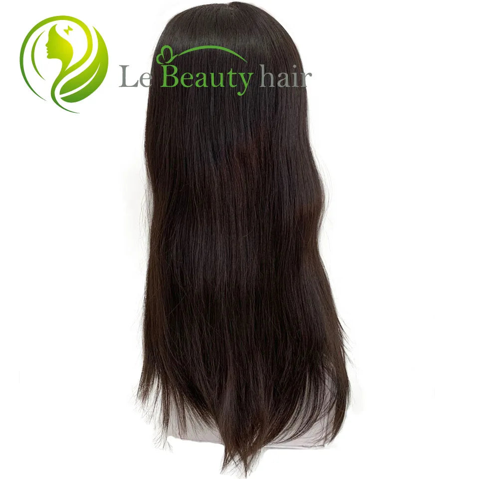 Kosher Jewish Wigs: European Hair Silk Top Wig with Ear to Ear Swiss Lace Front, Wholesale Wigs on Sale for Women - top view