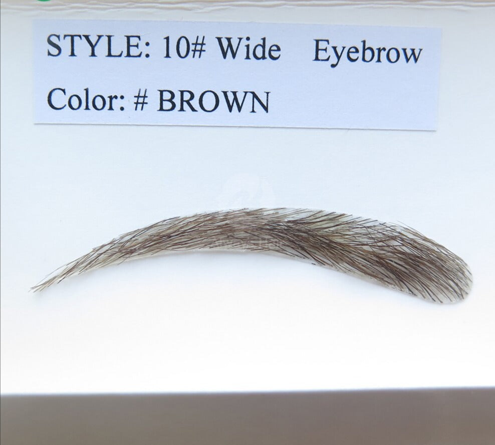 Wide Injection PU False Eyebrows Real Hair Eyebrow