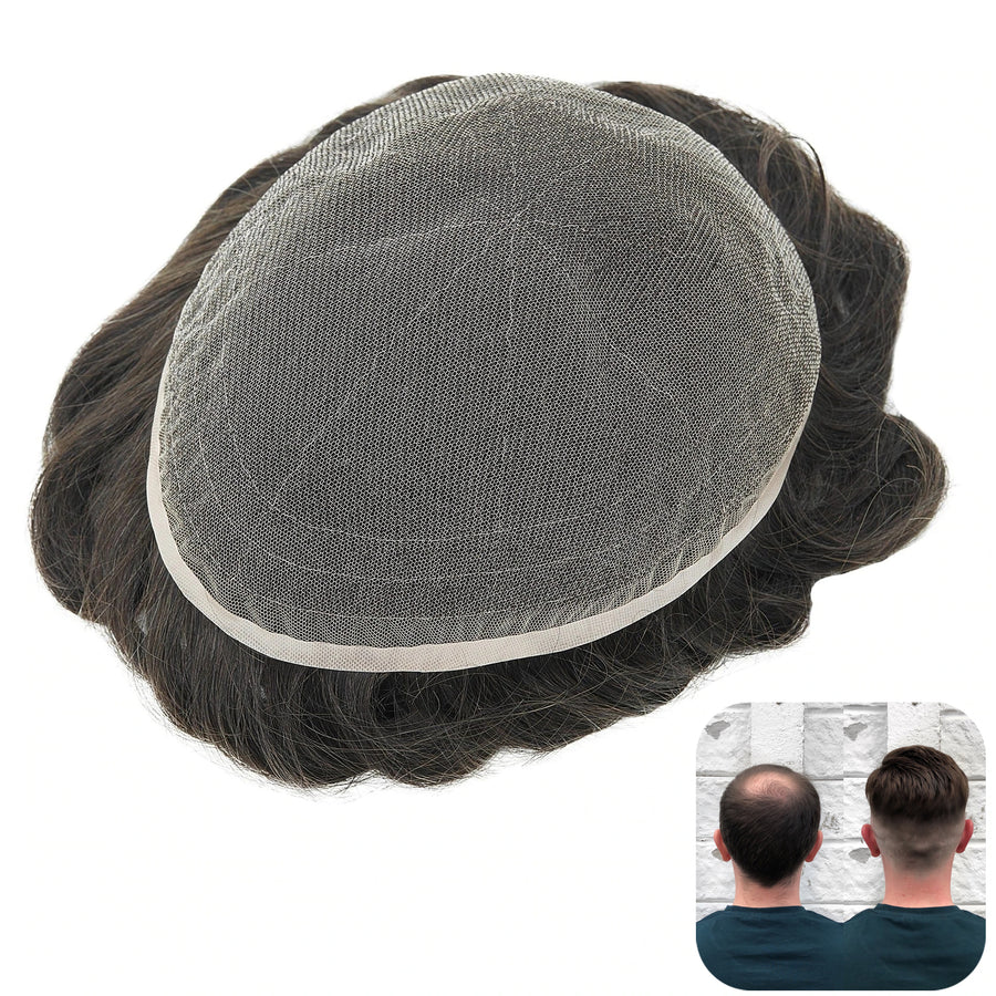 Breathable Men's Toupee Full French Lace Base - product view