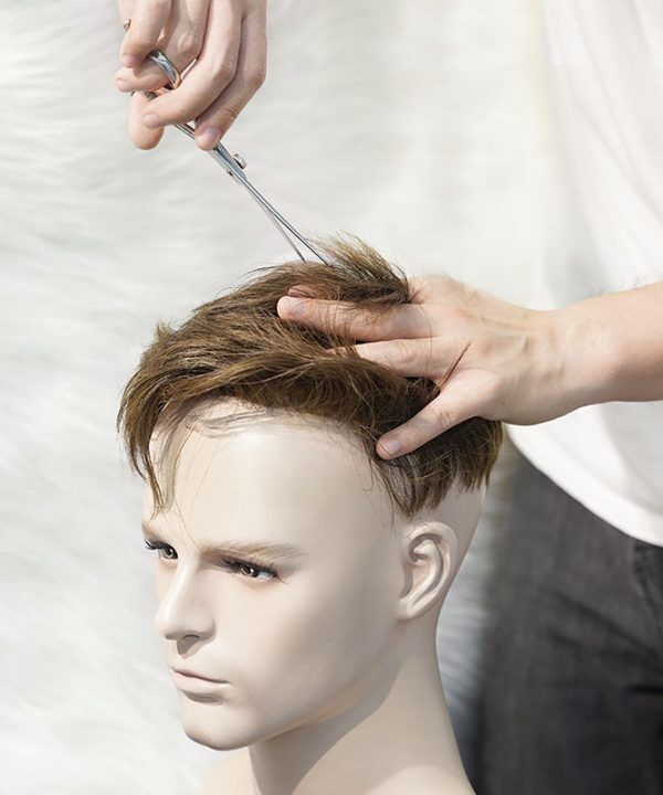 Vorgeschnittener und vorgestylter Service für das Haarsystem