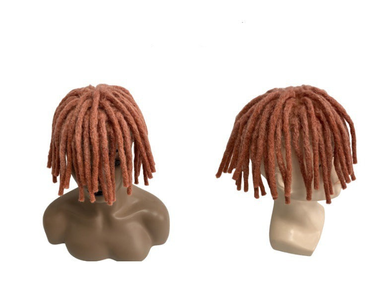 Ihmisen hiuksista valmistettu hiuslisäke #1 Dreadlockit, 8x10 täysi pitsiperuukki mustille miehille