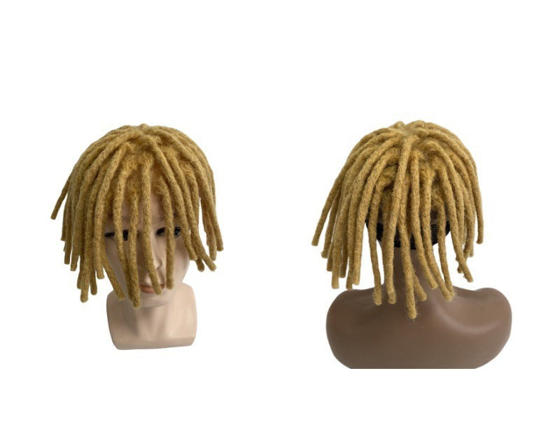 Ihmisen hiuksista valmistettu hiuslisäke #1 Dreadlockit, 8x10 täysi pitsiperuukki mustille miehille