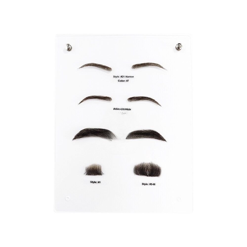 Ekte menneskehår øyenbryn injeksjon PU falske øyenbryn