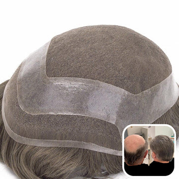 Férfi Tupé Hollywood Stílus | Francia csipkés tupé vékony bőr peremmel és csipkés előlappal