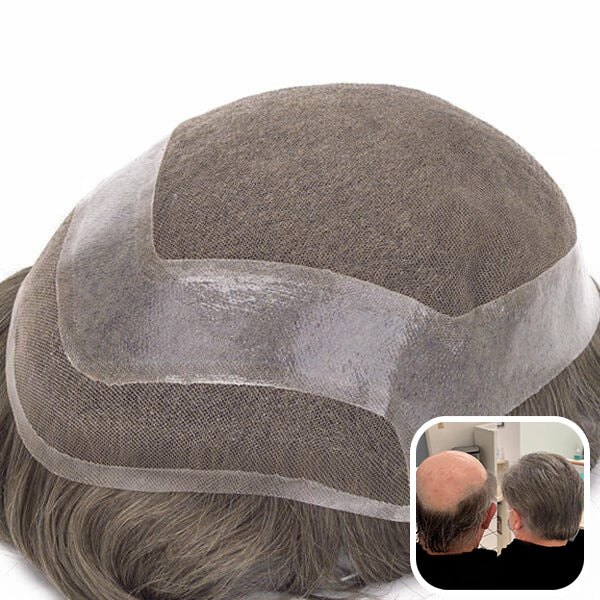 Férfi Tupé Hollywood Stílus | Francia csipkés tupé vékony bőr peremmel és csipkés előlappal