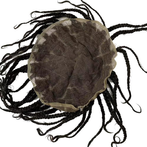 Szűz hajból készült hajpótrész 8x10 fonott csipkés, teljes csipkés tupé fekete férfiaknak