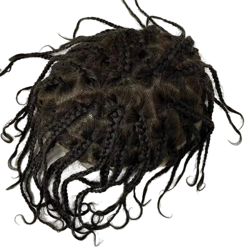 Szűz hajból készült hajpótrész 8x10 fonott csipkés, teljes csipkés tupé fekete férfiaknak