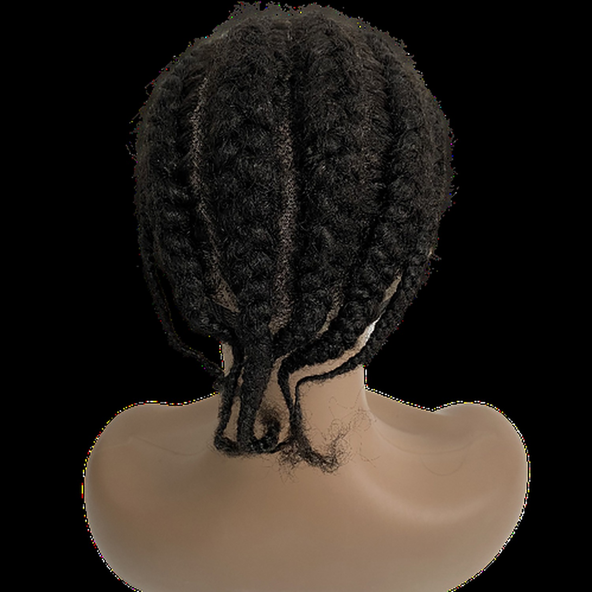 Afro Hairpiece Corn Braids 8x10 Full Lace Toupee for Black Men - product view