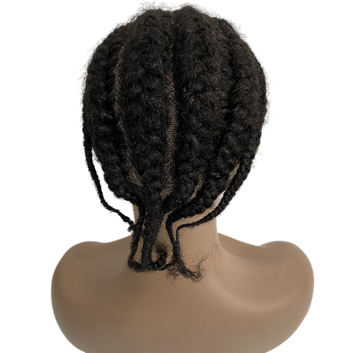 Afro Hairpiece Corn Braids 8x10 Full Lace Toupee for Black Men