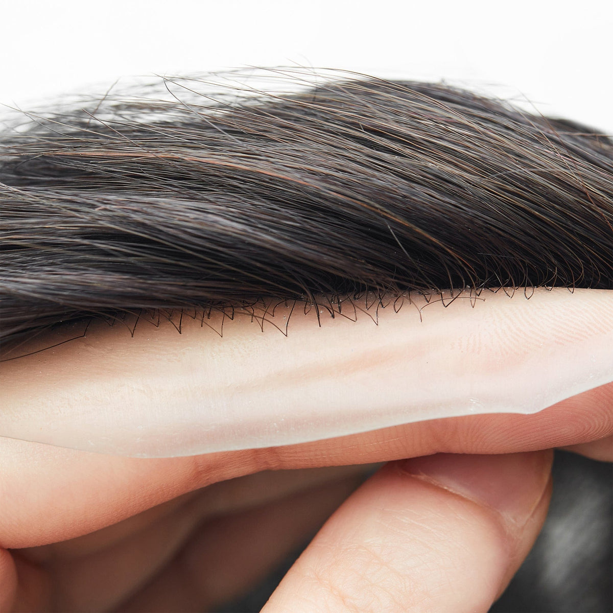 0,02-0,03 mm fuld ultratynd hud herretoupé | De mest naturligt udseende mænds hårstykker