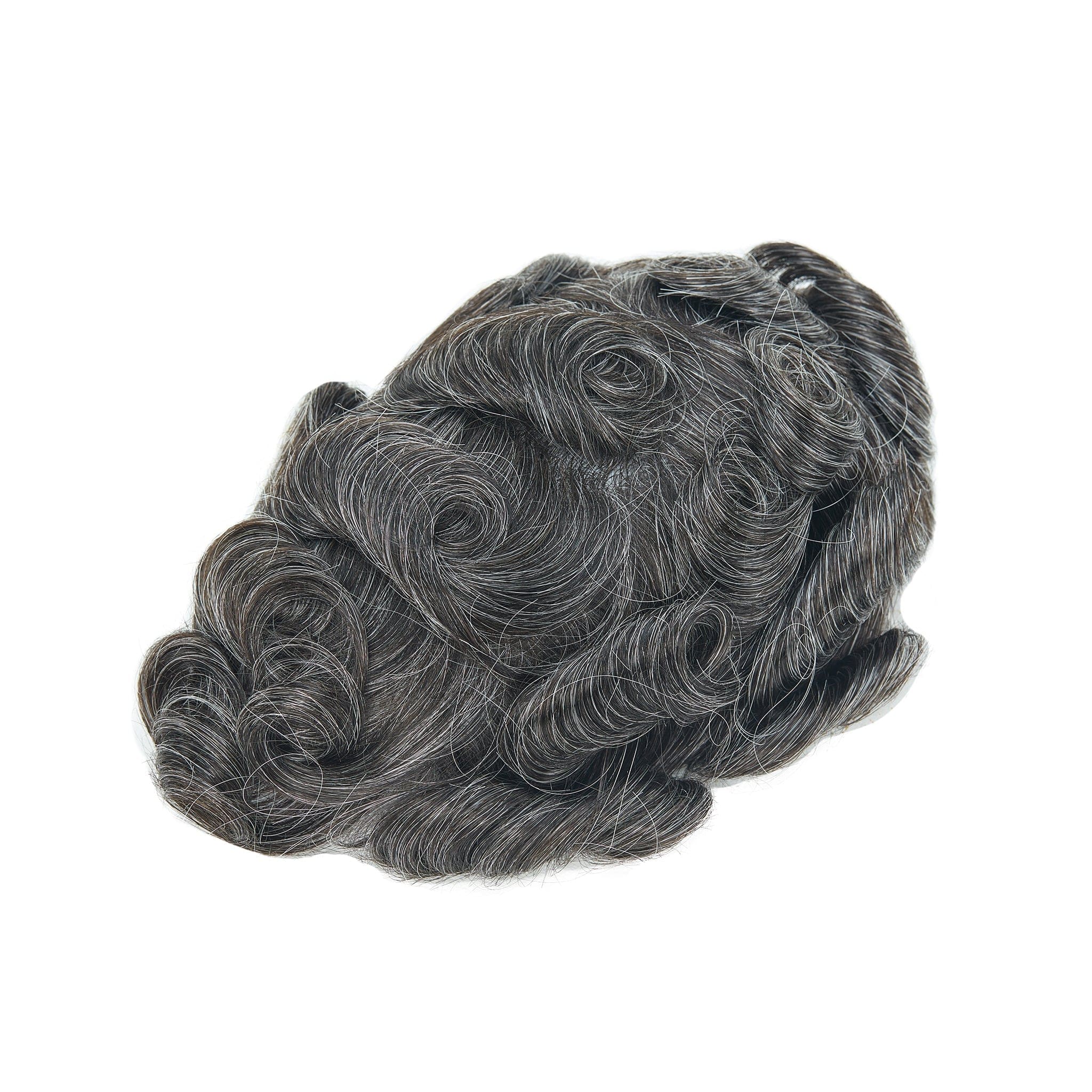 0,06-0,08mm supertynn full skin-base herrehårdel | Lett bølgete tupé for menn