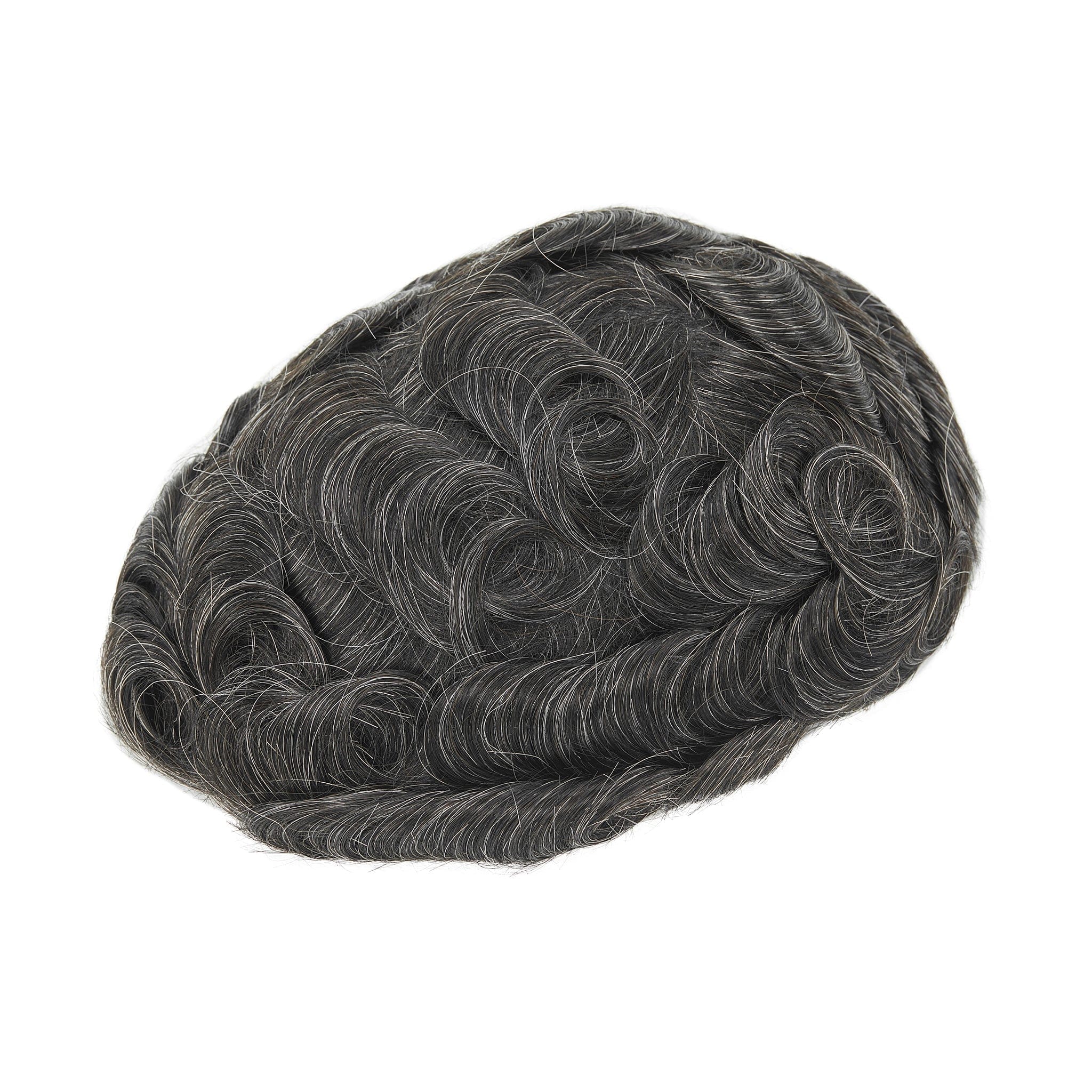 0,06-0,08mm supertynn full skin-base herrehårdel | Lett bølgete tupé for menn