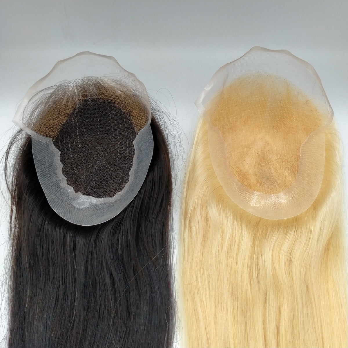 Swiss Lace Hair Topper con retro e lati in pelle per donna 6&#39;&#39; X 8&#39;&#39;