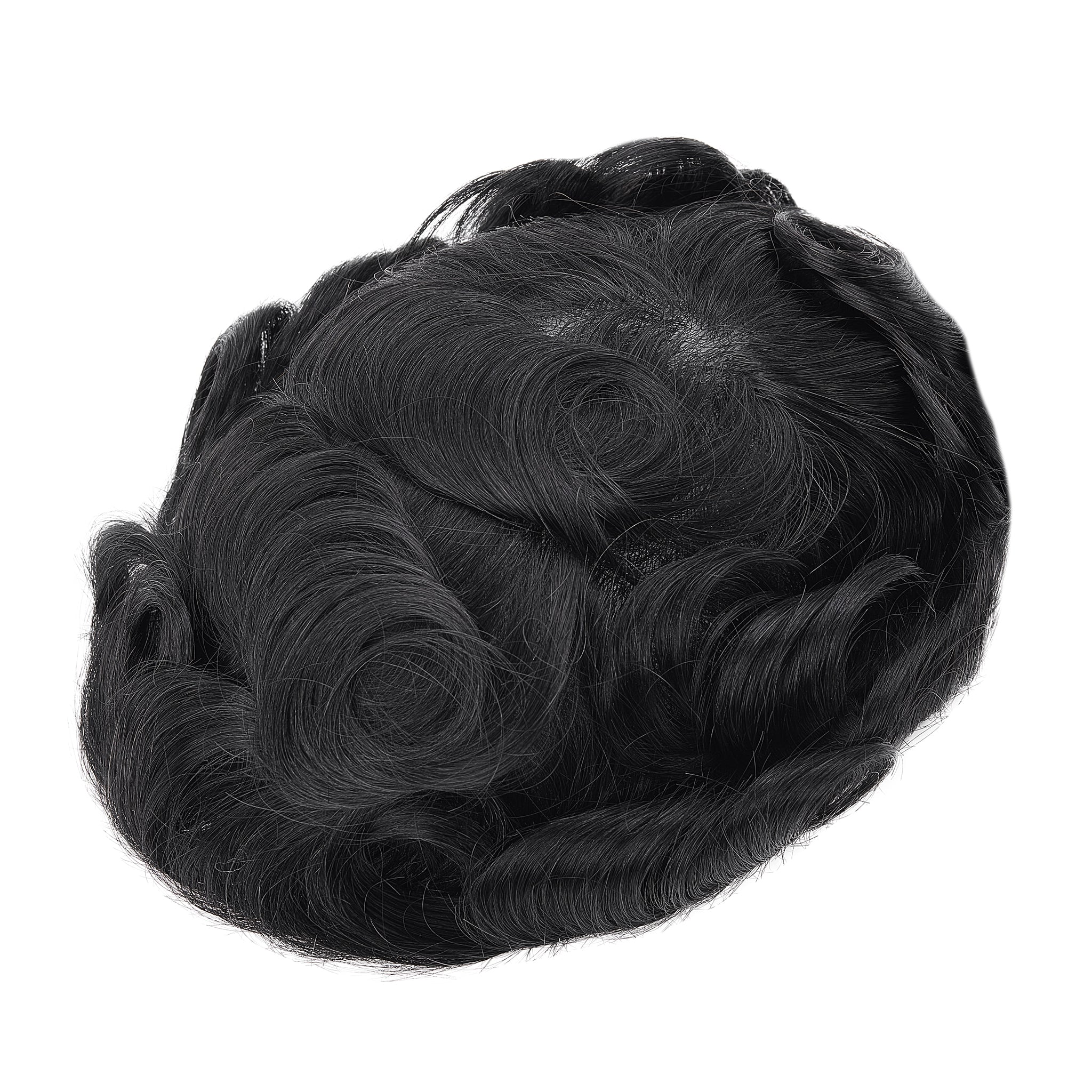 Punertava sävy 0,02-0,03 mm täysi poly ohut iho hiusjärjestelmät miehille | Poly-ihotoupee