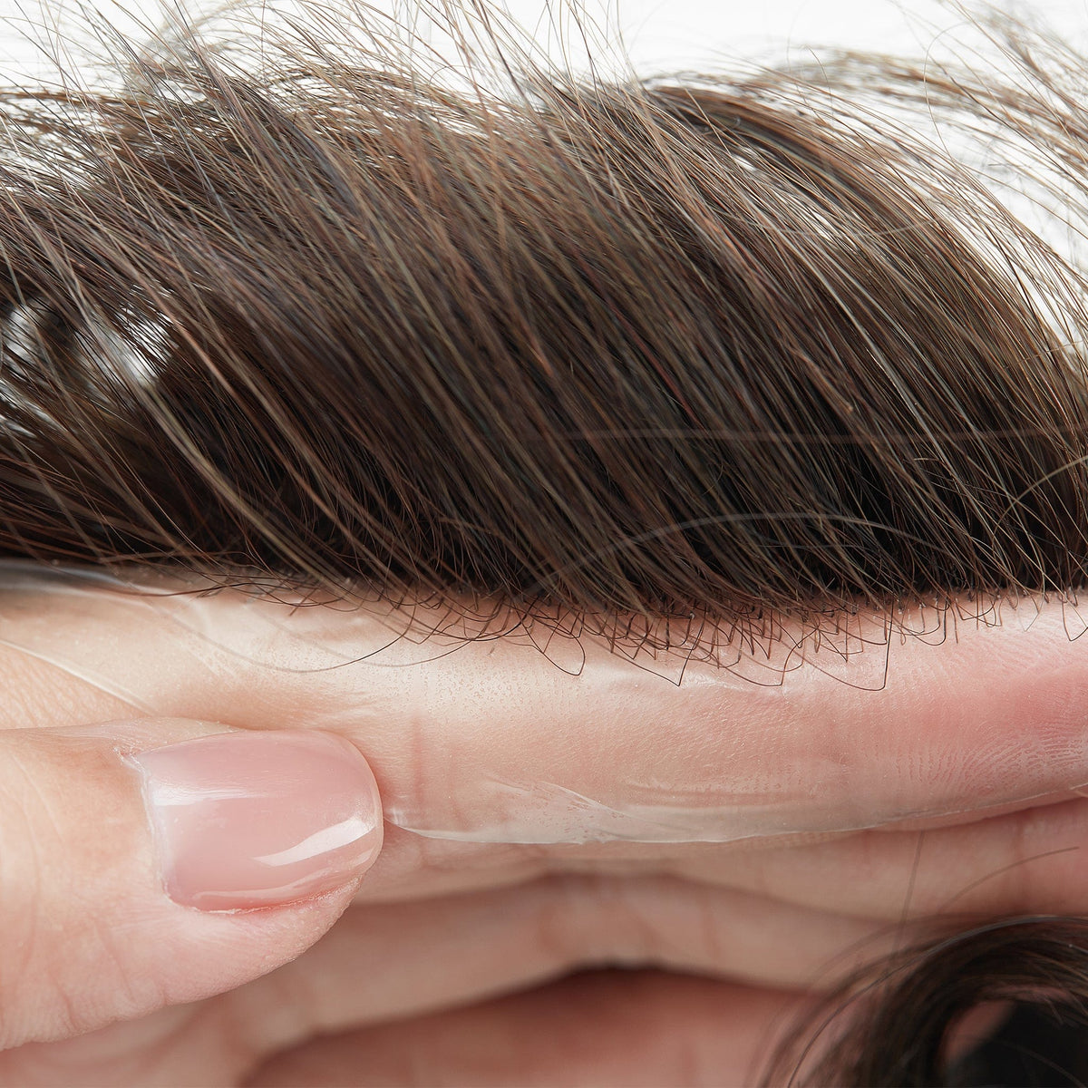 0,02-0,03 mm Vollpoly-Haarsysteme mit dünner Haut für Männer | Poly-Haut-Toupet