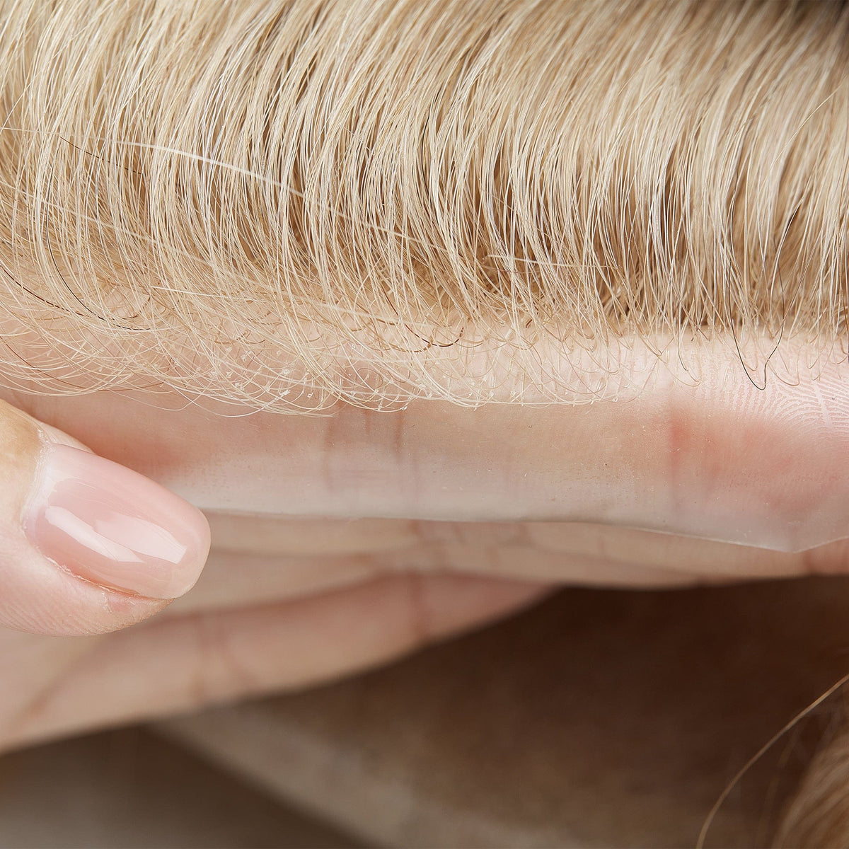 0,02-0,03 mm hårsystem för män med hel poly tunn hud | Poly Skin Toupee