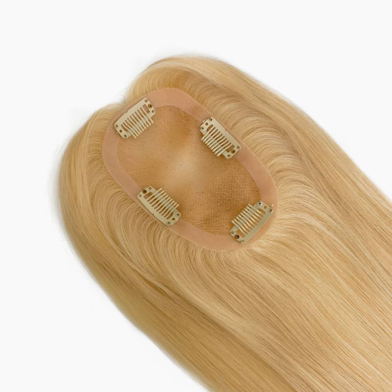 Női felcsatolható mono alapú hajdarab szűz hajból 5'' X 3''