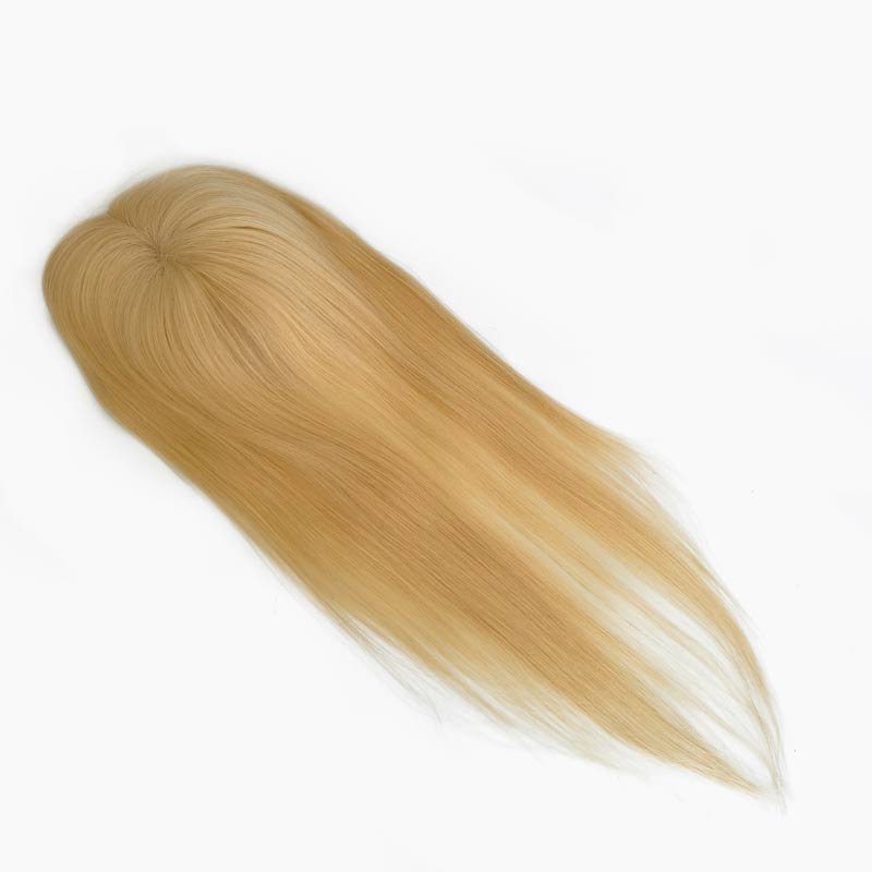 قطعة شعر عذراء ذات قاعدة أحادية بمشبك للنساء مقاس 5 × 6 بوصات