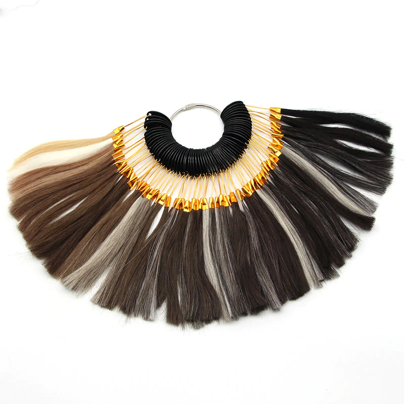 Kolorowy pierścień do włosów | Próbka włosów Tupee do dopasowania koloru włosów