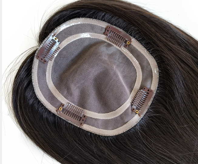 Clip-on monobase-hårstykke for kvinner Virgin Hair 5&#39;&#39; X 6&#39;&#39;